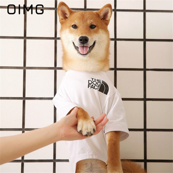 OIMG 2021 Модни домашни любимци Кучета Котки Дрехи Отпечатани с букви Малки средни Дрехи за кучета Akita Shiba Inu Solid Dog Costume Pet Outfits