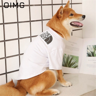 OIMG 2021 Mode Mājdzīvnieki Suņi Kaķi Apģērbs Apdrukāti burti Mazi Vidēji Suņi Apģērbi Akita Shiba Inu Solid Dog Kostīmi Mājdzīvnieku tērpi