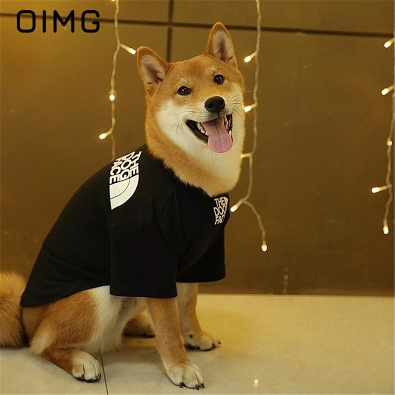 OIMG 2021 Móda pre domáce zvieratá Psy Mačky Oblečenie s potlačou písmen Oblečenie pre malé a stredné psy Akita Shiba Inu Jednofarebný kostým pre psov Oblečenie pre domáce zvieratá