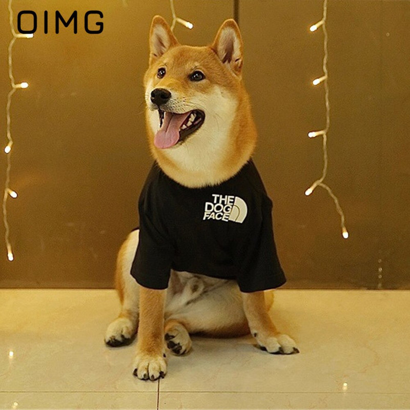 OIMG 2021 Móda pre domáce zvieratá Psy Mačky Oblečenie s potlačou písmen Oblečenie pre malé a stredné psy Akita Shiba Inu Jednofarebný kostým pre psov Oblečenie pre domáce zvieratá