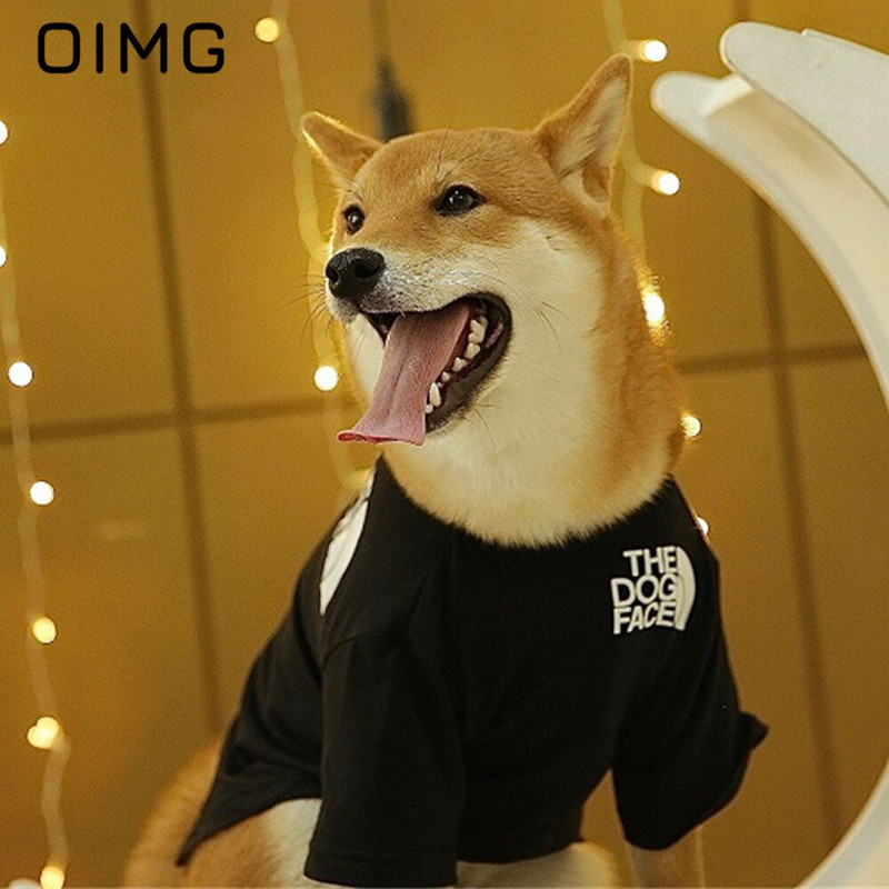OIMG 2021 Móda pre domáce zvieratá Psy Mačky Oblečenie s potlačou písmen Oblečenie pre malé a stredné psy Akita Shiba Inu Jednofarebný kostým pre psov Oblečenie pre domáce zvieratá