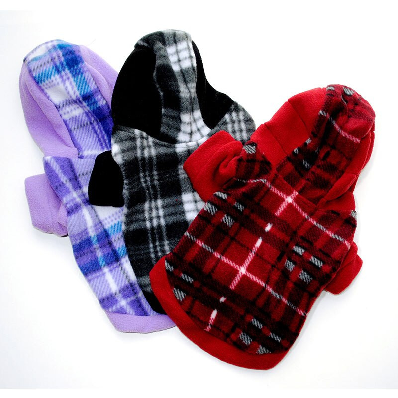 Haine pentru câini din carouri din lână, iarnă, hanorac cu glugă pentru animale de companie, hanorace pentru câini, buldog francez, costum pentru câini, pug, chihuahua, pulover YZL