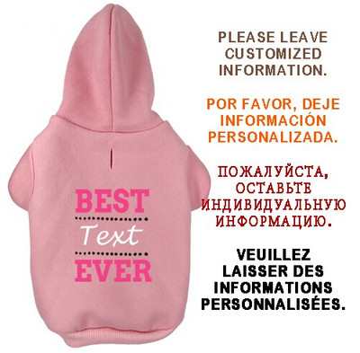 Egyedi névre szóló kutyapulcsi, személyre szabott kisállatruhák Love French Bulldog kölyökkutya pamut téli macskaruházat kis kutyának