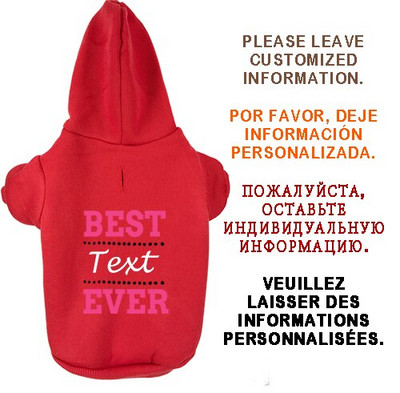 Egyedi névre szóló kutyapulcsi, személyre szabott kisállatruhák Love French Bulldog kölyökkutya pamut téli macskaruházat kis kutyának