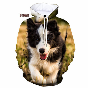 Ανδρικά Γυναικεία Αστεία Border Collie Dogs 3d print Hoodies Border Collie Dog πουλόβερ Φούτερ με κουκούλα