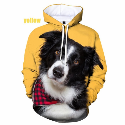 Ανδρικά Γυναικεία Αστεία Border Collie Dogs 3d print Hoodies Border Collie Dog πουλόβερ Φούτερ με κουκούλα