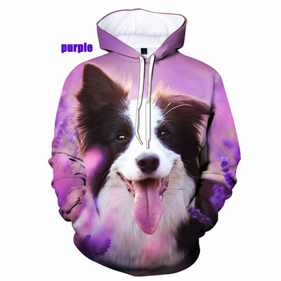 Ανδρικά Γυναικεία Αστεία Border Collie Dogs 3d print Hoodies Border Collie Dog πουλόβερ Φούτερ με κουκούλα