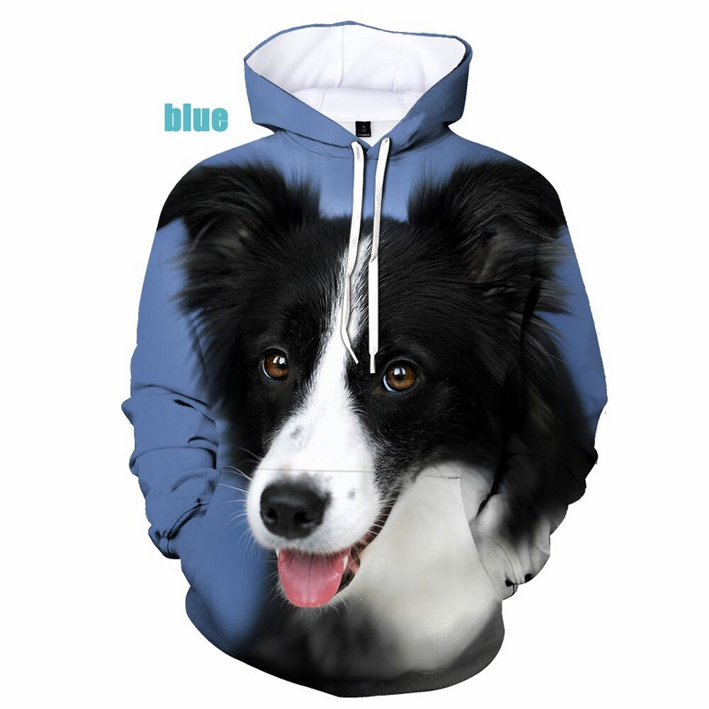 Bărbați Femei Funny Border Collie Dogs 3d Print Hoodie Hanorac Border Collie Dog Pullover Hanorac