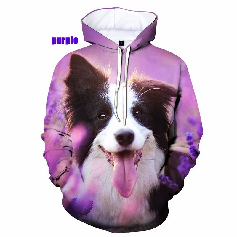 Bărbați Femei Funny Border Collie Dogs 3d Print Hoodie Hanorac Border Collie Dog Pullover Hanorac