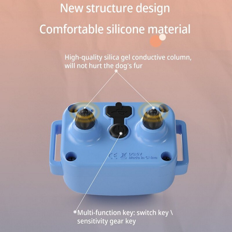 Pet Dog Anti Lok Įrenginys USB elektrinis šunų dresavimo antkaklis Šuniui sustabdyti Lojimą Vibracija Apsauginis antkaklis Dropshipping