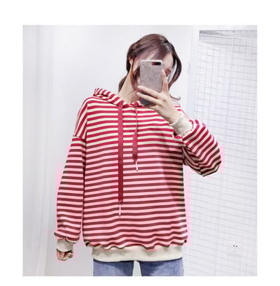 Ριγέ οικογενειακό κοστούμι σκύλου και ιδιοκτήτριας που ταιριάζουν με κουκούλες σκύλου Ζεστό βελούδινο φούτερ Χειμερινά ρούχα για σκύλους για μεσαίου μεγέθους σκύλους