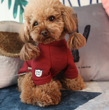 Едноцветен пуловер за кучета с раирани домашни любимци, есен, зима, жилетка с пудел, яке, памучно кученце, плюшен пудел за кучета, дрехи за домашни любимци