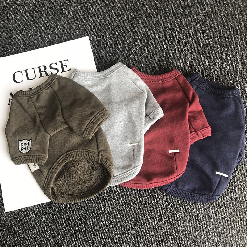 Μονόχρωμο ριγέ Πουλόβερ σκύλου Φθινοπωρινό χειμωνιάτικο γιλέκο κανί Μπουφάν Μπουφάν Βαμβακερό κουτάβι Teddy Poodle για σκύλους Ρούχα Είδη για κατοικίδια