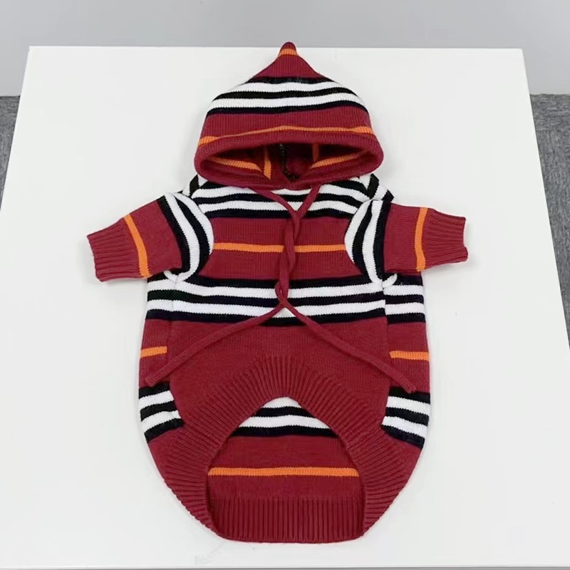Talvine lemmiklooma kampsun Luksuslikud koerariided Koo Prantsuse buldog Väike keskmine koer Triibuline kapuutsiga dressipluus Disainer Kasside Kutsika Hoodie