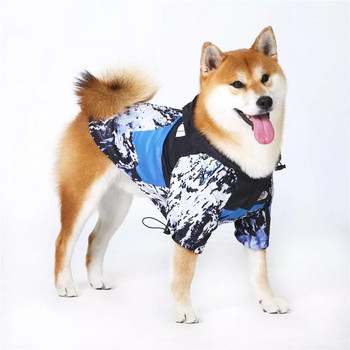 Ρούχα για σκύλους Αδιάβροχο για Μικρά Μεγάλα Σκυλιά Ανεμοπαλτό Αντιανεμικό Αδιάβροχο Γαλλικό μπουλντόγκ κουκούλα για σκύλους Ρούχα μπουφάν Dog face