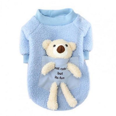 80%HOT Φούτερ για κατοικίδια με στρογγυλή λαιμόκοψη και ζεστασιά Φιλικό προς το δέρμα Παχύ πουκάμισο από φλις κουτάβι Ρούχα με κούκλα αρκούδας για το φθινόπωρο