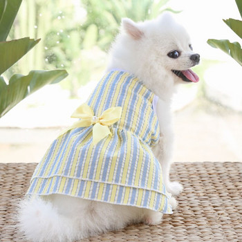 Νέα Φορέματα Dog Princess Φόρεμα Pet Bow Knot Φούστα Pet Tutu με ριγέ διχτυωτό Puppy Dog Princess Καλοκαιρινά φορέματα για μικρές μεσαίες γάτες