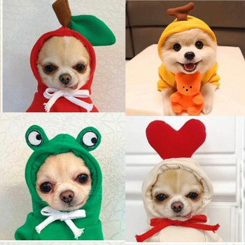 Χαριτωμένα φρούτα ρούχα για σκύλους Τάρανδος Μικρά σκυλιά Φούστες Ζεστά ρούχα για κατοικίδια Παλτό Κοστούμι κουταβιού γάτας Chihuahua Mouse Cheese Jacket
