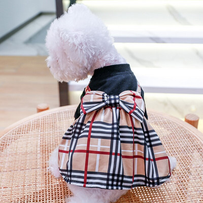 Coffee Bowknot Suvised kutsikarõivad Väikestele Koertele Kassi Kahe jalaga Lemmikloomarõivad Kleidid Kassipojad Mood Rõivad Chihuahua Yorkshire