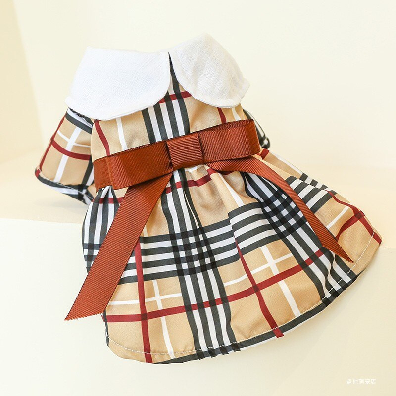 Coffee Bowknot Suvised kutsikarõivad Väikestele Koertele Kassi Kahe jalaga Lemmikloomarõivad Kleidid Kassipojad Mood Rõivad Chihuahua Yorkshire