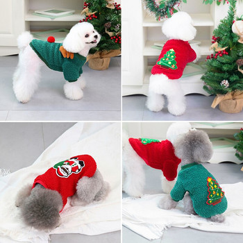 Παλτό για σκύλους Παλτό για κατοικίδια Φθινοπωρινό Χειμώνα Ζεστό Προμήθειες για κατοικίδια Χριστουγεννιάτικο εμπριμέ παλτό φλις με στάμπα Άνετο ζεστό χριστουγεννιάτικο στυλ Χαριτωμένο