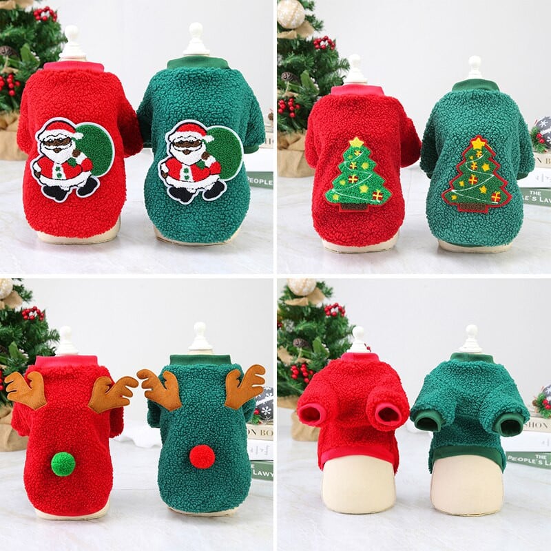 Παλτό για σκύλους Παλτό για κατοικίδια Φθινοπωρινό Χειμώνα Ζεστό Προμήθειες για κατοικίδια Χριστουγεννιάτικο εμπριμέ παλτό φλις με στάμπα Άνετο ζεστό χριστουγεννιάτικο στυλ Χαριτωμένο