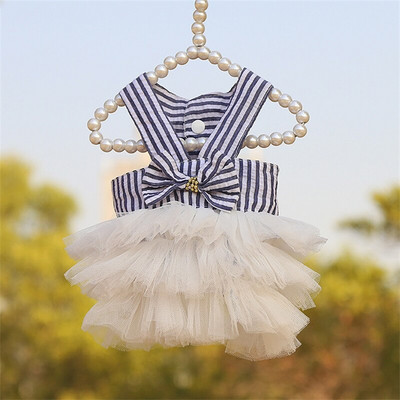 Νέο Crystal Bowknot Υπέροχη φούστα για σκύλους Ρούχα για κατοικίδια Καλοκαιρινά δροσερά αναπνεύσιμα φόρεμα για σκύλους γάτας πεταλούδας για μικρούς μεσαίους σκύλους