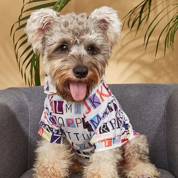 Страхотен полиестерен пуловер за кученце с шарка на английски букви, деликатна текстура, средно куче, котка, топла качулка, облекло за фотография на домашни любимци