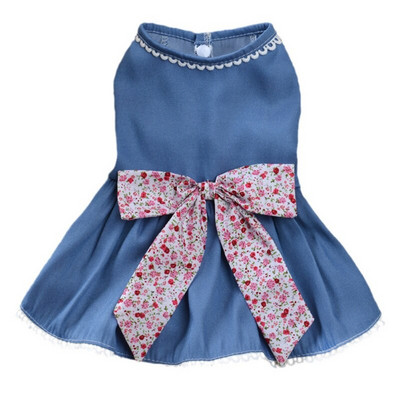 Kevadsuvi Lemmikkoera riided Triibuline Karu Armas Kassirihm Denimseelik Yorkie Chihuahua Kleidid Riided Ropa Perro