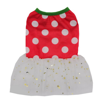 Animale de companie Rochie de Crăciun Câine Pisică Strat de dantelă Fusta din plasă Îmbrăcăminte Moș Crăciun Print Câini Pisici Mici Drăguț Subțire Rochie de petrecere pentru fete