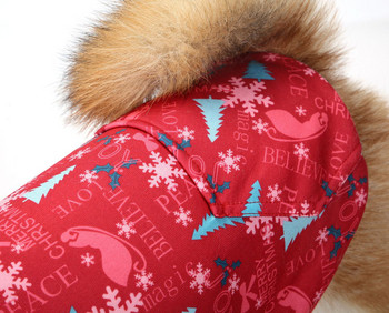 Ρούχα κατοικίδιων με κουκούλα σκύλου για μικρούς μεσαίους μεγάλους σκύλους Μπουφάν παλτό για κουτάβι γάτα Ζεστή χριστουγεννιάτικη στολή για σκύλους γάτες Shiba Inu