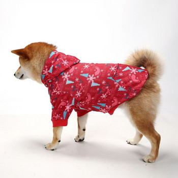 Ρούχα κατοικίδιων με κουκούλα σκύλου για μικρούς μεσαίους μεγάλους σκύλους Μπουφάν παλτό για κουτάβι γάτα Ζεστή χριστουγεννιάτικη στολή για σκύλους γάτες Shiba Inu