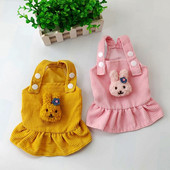 Kisállat ruhák Kutya hercegnő ruha kordbársony mellény kis kutya kölyök macska szoknya Őszi tél kisállat aranyos jelmez kisállat ruhák kabát ruha