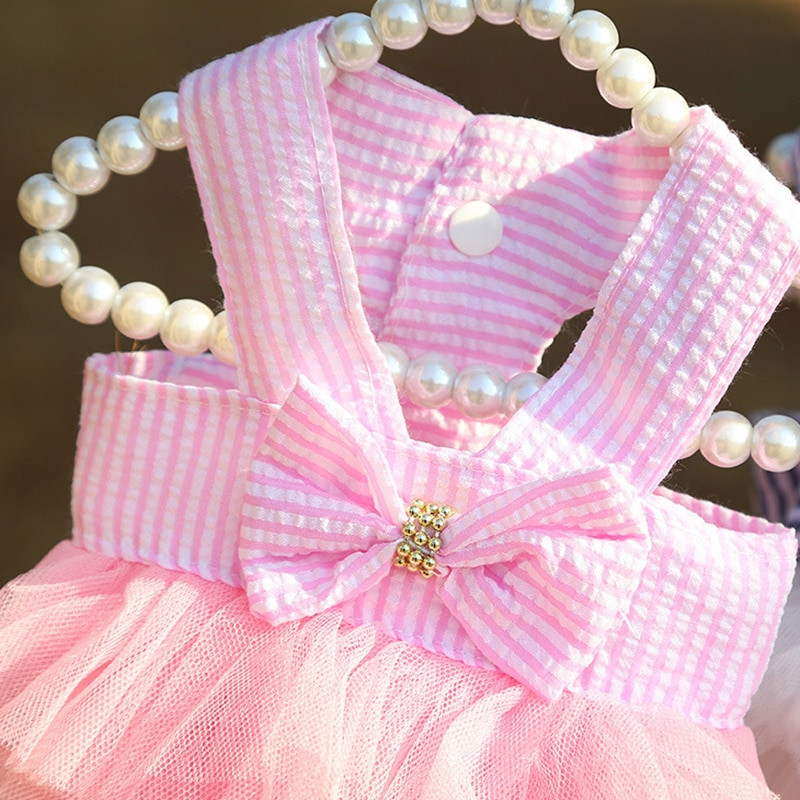 2021. aasta uus Roosa koerakleit Universaalne koerte kleit Chihuahua Triibuline Kleit Seelik Kutsikas kass Printsess Riided Rõivad armsad kutsariided