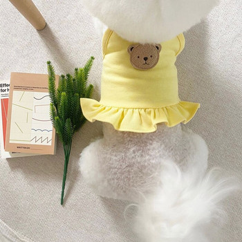Тънка пола за домашни любимци Пролет Лято Дрехи за шнауцер Теди Мека рокля Кученце Едноцветна нощница Домашно куче Уникален подарък за рожден ден