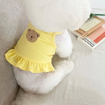 Тънка пола за домашни любимци Пролет Лято Дрехи за шнауцер Теди Мека рокля Кученце Едноцветна нощница Домашно куче Уникален подарък за рожден ден