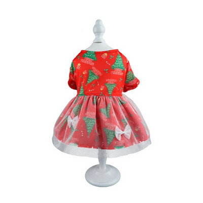 Koera jõuluriided Põdratrükiga koerakassi kleidid Jõuluprintsessi multifilmiriided väikesele koerale riided Bowknot lemmikloomakostüüm