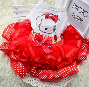 Сладки кучешки дрехи за малки кучета, сватбена рокля, пола, лятна луксозна принцеса, дрехи за домашни любимци, дизайн на плодове 11AY22QS2