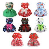 Karácsonyi Kutyaruhák Téli Háziállat Ruhák Meleg Aranyos Nyomtatott Szoknya Kutyák Kiskutya Macska Cica Pamut Kisállat Ruha Macska Jelmez