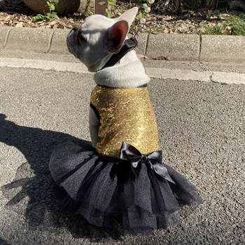 Луксозни сватбени кучешки рокли на принцеса за малки кучета Котешки поли с пайети Лятна туту рокля Дрехи за кучета за кученце Чихуахуа Облекло