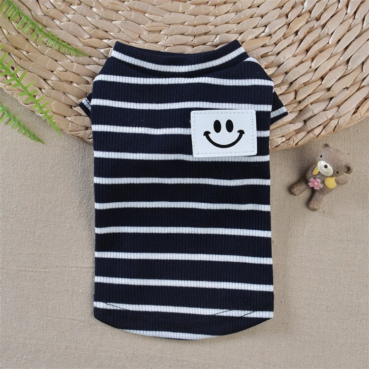 Jarné letné oblečenie pre psov, tričko s pruhmi, oblečenie pre páry, mačky a psov, oblečenie pre šteniatka, šaty pre čivavy a yorkshirské psy