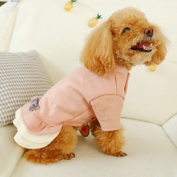 PETCIRCLE Ρούχα για κατοικίδια Ρούχα για σκύλους Teddy Bichon Pomeranian Small Dog φθινοπωρινά και χειμερινά ρούχα για σκύλους με διπλό μπαλάκι με φιόγκο