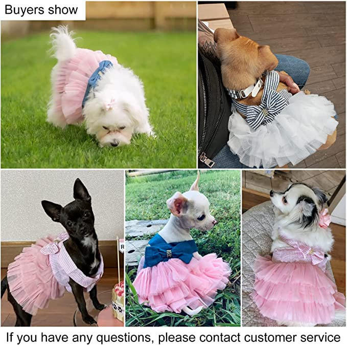 Uued koerte printsessi kleidid kutsika vöörist sõlme kleit Pet Tutu seelik triibuline võrgust kutsika printsessi suvekleidid väikesele keskmisele kassile