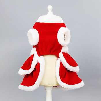 Χριστουγεννιάτικο φόρεμα για σκύλους κατοικίδιων ζώων Ζεστή φούστα για κουτάβι Ρούχα φθινοπωρινά χειμωνιάτικα ζεστά παλτά Ρούχα για σκύλους κατοικίδιων ζώων Κόκκινη φανταχτερή φούστα