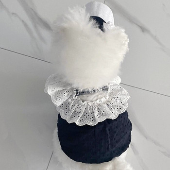 Ευγενή μαύρα ρούχα για σκύλους Φούστα κολοκύθας για κατοικίδια Καλοκαιρινή φούστα με νήματα για κουτάβι Πριγκίπισσα Teddy Bichon πουλόβερ φόρεμα κανίς Προϊόντα για κατοικίδια
