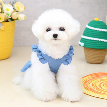 Ρούχα για σκύλους Πριγκίπισσα φόρεμα νυφικό ιπτάμενα μανίκια Φούστα για σκύλους Τζιν φούστα Κορεάτικα χαριτωμένα γλυκά άνετα μαλακά ρούχα για κατοικίδια
