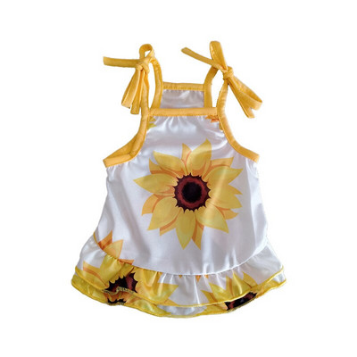 Haine pentru câini de vară Rochie florală drăguță cu praștie Fusta subțire Cremă solară pentru câini de talie mică Chihuahua Bichon Costum Pudel Cățeluș Rochii pentru animale de companie