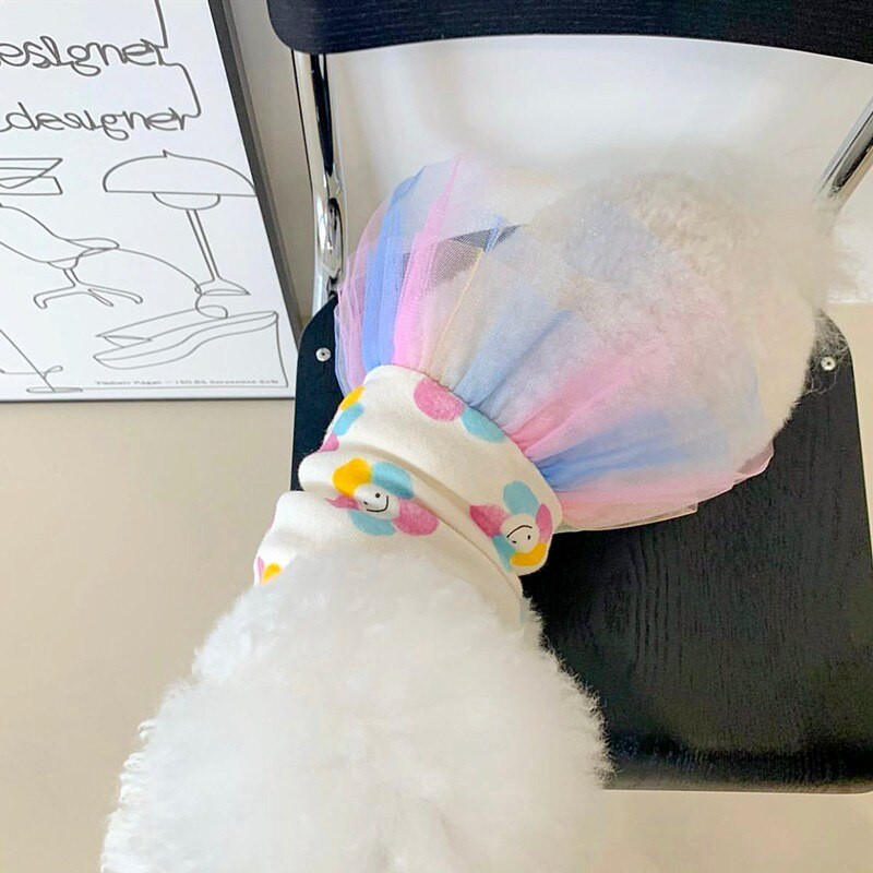 Új kisállatkutyák ruhák nyomtatás színes géz szoknya kutyák ruha szoknya Yorkshire kölyökkutyáknak kicsi közepes kutyák ruházat chihuahua mopsz