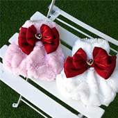 Armas Bowknot Printsess Kleit Lemmik Sügis Talvine Pehme Paksendatud Soe Villane Talvekoerte Kombinesoon Väikesele Koertele Kutsikale Bichon Teddy