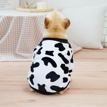 Λεοπάρ στάμπα Ρούχα για σκύλους για μικρούς σκύλους Γαλλικά-μπουλντόγκ χειμωνιάτικα φλις ρούχα Ζεστά κουτάβια πιτζάμες Chihuahua Pug πουλόβερ